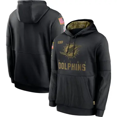Men's Nike Miami Dolphins 2020 Salute to Service Sideline Performance Pullover Hoodie - Black