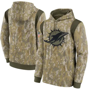 Men's Nike Miami Dolphins 2021 Salute To Service Therma Performance Pullover Hoodie - Camo