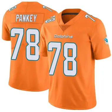 Men's Nike Miami Dolphins Adam Pankey Color Rush Jersey - Orange Limited