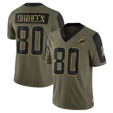 Men's Nike Miami Dolphins Adam Shaheen 2021 Salute To Service Jersey - Olive Limited
