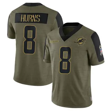 Men's Nike Miami Dolphins Allen Hurns 2021 Salute To Service Jersey - Olive Limited