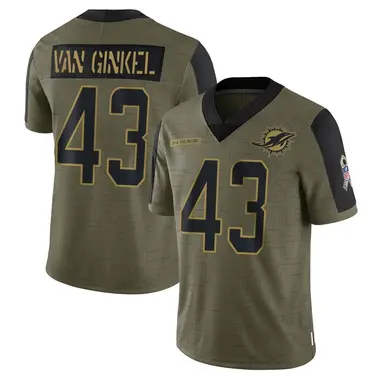 Men's Nike Miami Dolphins Andrew Van Ginkel 2021 Salute To Service Jersey - Olive Limited