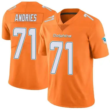 Men's Nike Miami Dolphins Blaise Andries Color Rush Jersey - Orange Limited