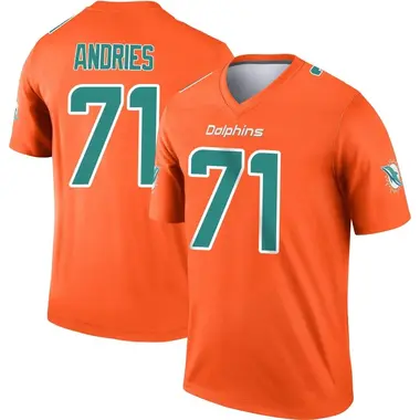 Men's Nike Miami Dolphins Blaise Andries Inverted Jersey - Orange Legend