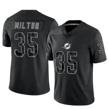 Men's Nike Miami Dolphins Chris Milton Reflective Jersey - Black Limited