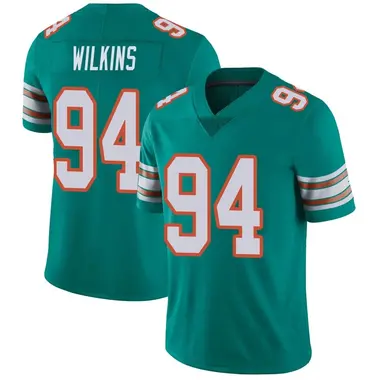 Men's Nike Miami Dolphins Christian Wilkins Alternate Vapor Untouchable Jersey - Aqua Limited