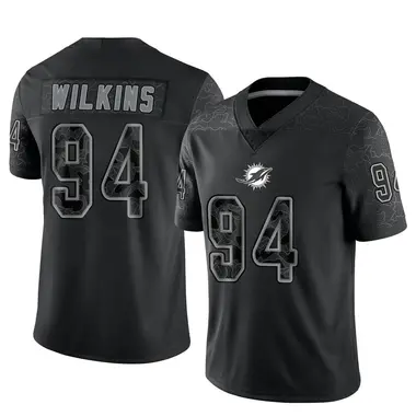 Men's Nike Miami Dolphins Christian Wilkins Reflective Jersey - Black Limited