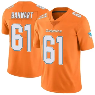Men's Nike Miami Dolphins Cole Banwart Color Rush Jersey - Orange Limited