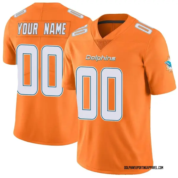 Men's Nike Miami Dolphins Custom Color Rush Jersey - Orange Limited