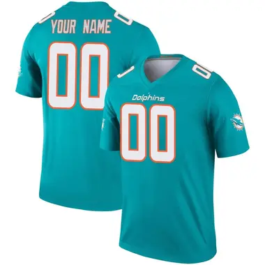 Men's Nike Miami Dolphins Custom Jersey - Aqua Legend