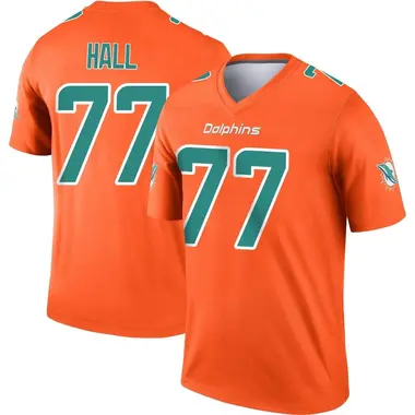 Men's Nike Miami Dolphins Daeshon Hall Inverted Jersey - Orange Legend
