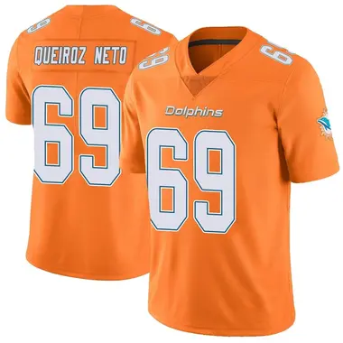 Men's Nike Miami Dolphins Durval Queiroz Neto Color Rush Jersey - Orange Limited