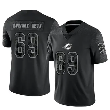 Men's Nike Miami Dolphins Durval Queiroz Neto Reflective Jersey - Black Limited