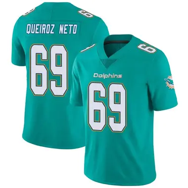 Men's Nike Miami Dolphins Durval Queiroz Neto Team Color Vapor Untouchable Jersey - Aqua Limited