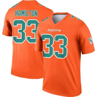 Men's Nike Miami Dolphins Elijah Hamilton Inverted Jersey - Orange Legend