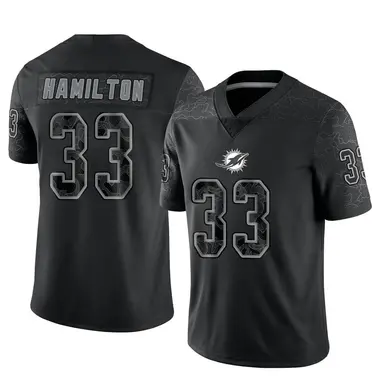 Men's Nike Miami Dolphins Elijah Hamilton Reflective Jersey - Black Limited