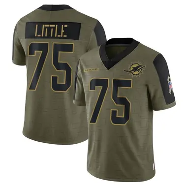 Men's Nike Miami Dolphins Greg Little 2021 Salute To Service Jersey - Olive Limited
