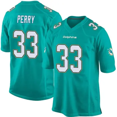 Men's Nike Miami Dolphins Jamal Perry Team Color Jersey - Aqua Game