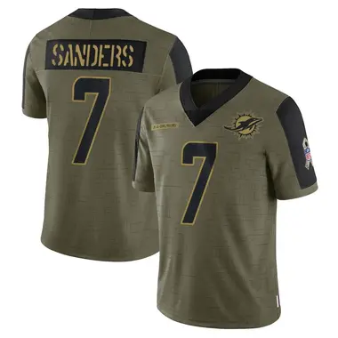 Men's Nike Miami Dolphins Jason Sanders 2021 Salute To Service Jersey - Olive Limited