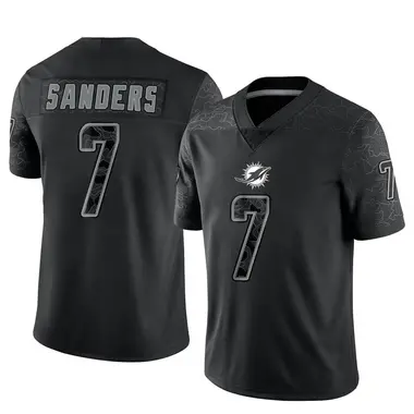 Men's Nike Miami Dolphins Jason Sanders Reflective Jersey - Black Limited