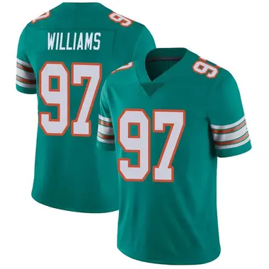 Men's Nike Miami Dolphins Jordan Williams Alternate Vapor Untouchable Jersey - Aqua Limited