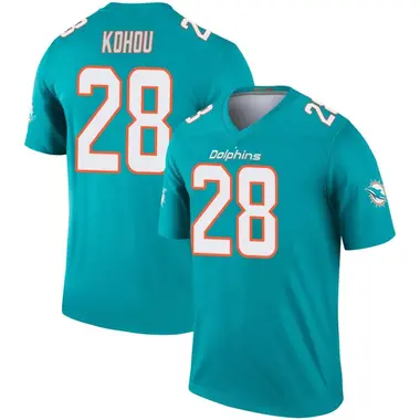 Men's Nike Miami Dolphins Kader Kohou Jersey - Aqua Legend