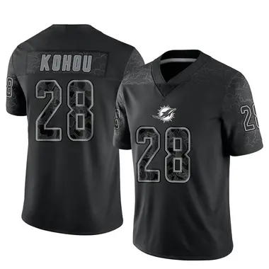 Men's Nike Miami Dolphins Kader Kohou Reflective Jersey - Black Limited