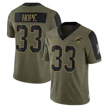 Men's Nike Miami Dolphins Larry Hope 2021 Salute To Service Jersey - Olive Limited