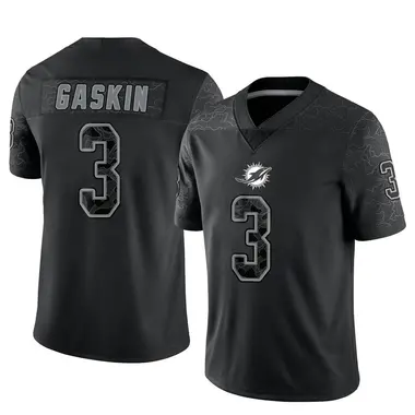 Men's Nike Miami Dolphins Myles Gaskin Reflective Jersey - Black Limited