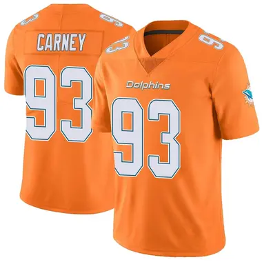 Men's Nike Miami Dolphins Owen Carney Color Rush Jersey - Orange Limited