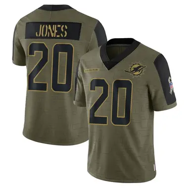 Men's Nike Miami Dolphins Reshad Jones 2021 Salute To Service Jersey - Olive Limited