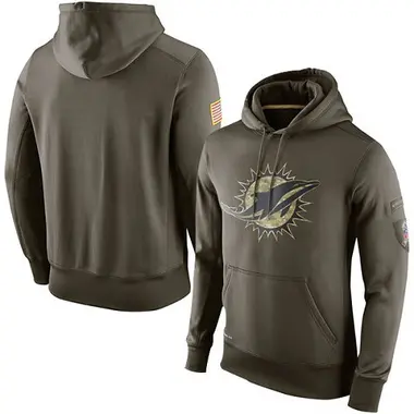 Men's Nike Miami Dolphins Salute To Service KO Performance Hoodie - Olive