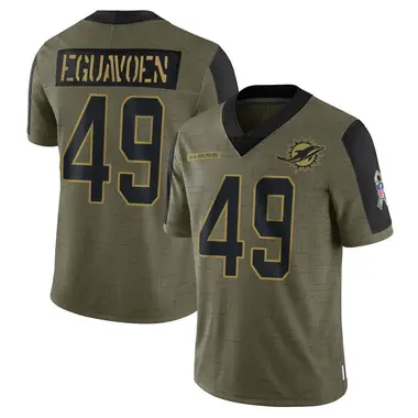 Men's Nike Miami Dolphins Sam Eguavoen 2021 Salute To Service Jersey - Olive Limited