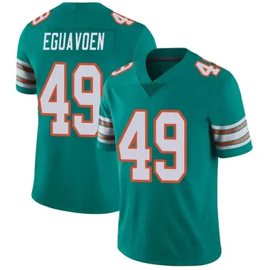Men's Nike Miami Dolphins Sam Eguavoen Alternate Vapor Untouchable Jersey - Aqua Limited