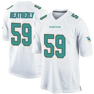 Men's Nike Miami Dolphins Tommy Heatherly Jersey - White Game