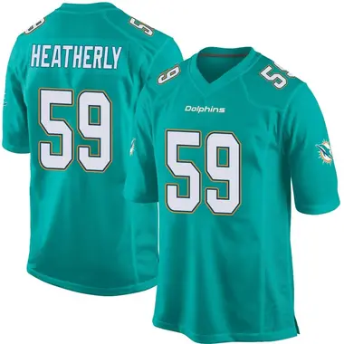 Men's Nike Miami Dolphins Tommy Heatherly Team Color Jersey - Aqua Game