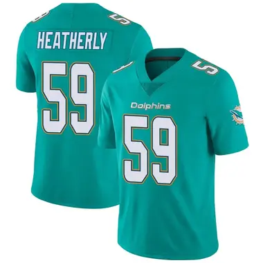 Men's Nike Miami Dolphins Tommy Heatherly Team Color Vapor Untouchable Jersey - Aqua Limited