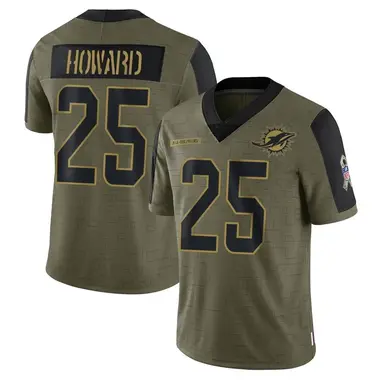 Men's Nike Miami Dolphins Xavien Howard 2021 Salute To Service Jersey - Olive Limited