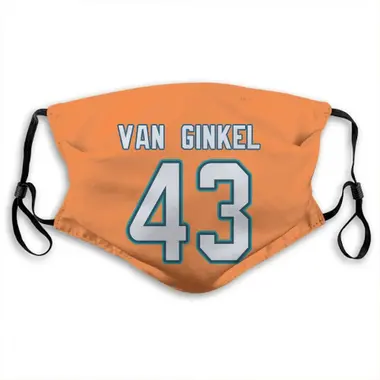 Miami Dolphins Andrew Van Ginkel Jersey Name and Number Face Mask - Orange