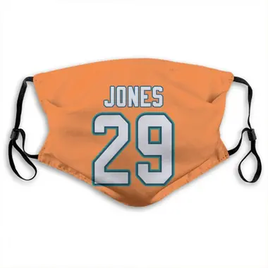 Miami Dolphins Brandon Jones Jersey Name and Number Face Mask - Orange