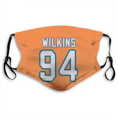 Miami Dolphins Christian Wilkins Jersey Name and Number Face Mask - Orange