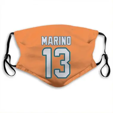 Miami Dolphins Dan Marino Jersey Name and Number Face Mask - Orange