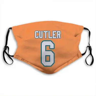 Miami Dolphins Jay Cutler Jersey Name and Number Face Mask - Orange
