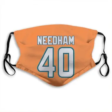 Miami Dolphins Nik Needham Jersey Name and Number Face Mask - Orange
