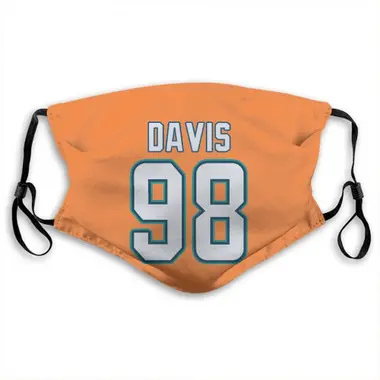 Miami Dolphins Raekwon Davis Jersey Name and Number Face Mask - Orange