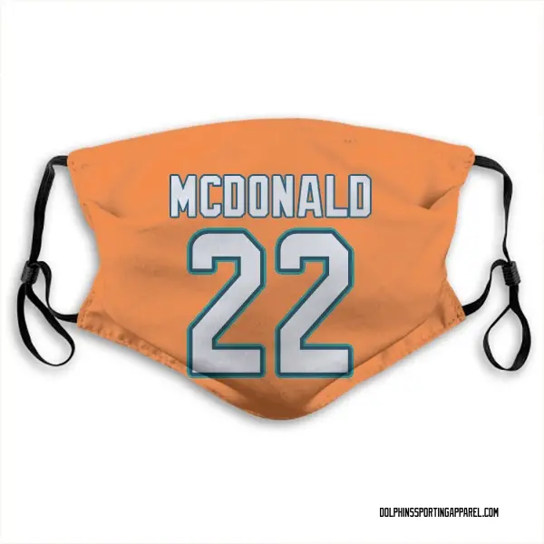 Miami Dolphins T.J. McDonald Jersey Name and Number Face Mask - Orange