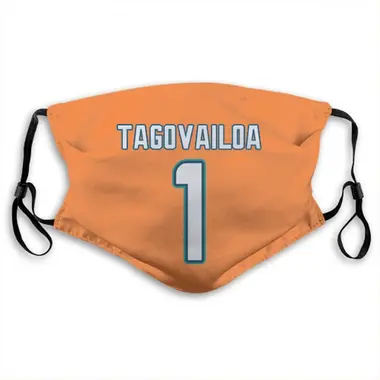 Miami Dolphins Tua Tagovailoa Jersey Name and Number Face Mask - Orange