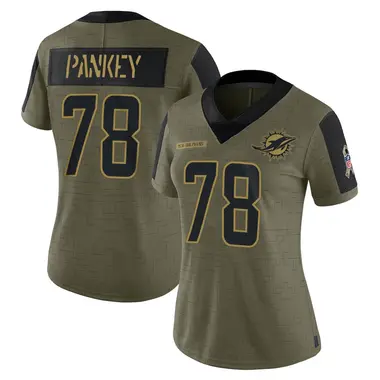 Women's Nike Miami Dolphins Adam Pankey 2021 Salute To Service Jersey - Olive Limited