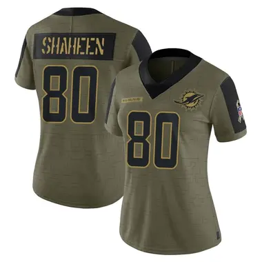 Women's Nike Miami Dolphins Adam Shaheen 2021 Salute To Service Jersey - Olive Limited