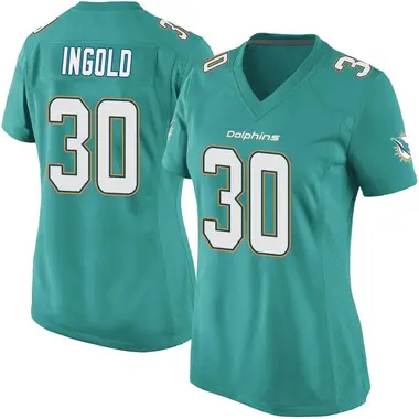 Women's Nike Miami Dolphins Alec Ingold Team Color Jersey - Aqua Game